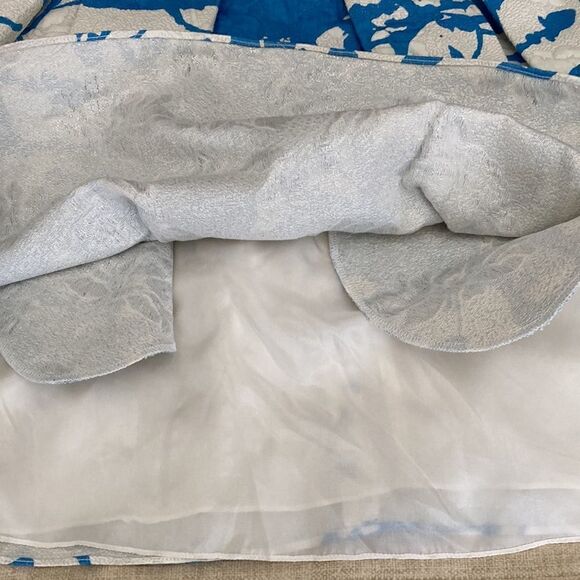 Charlotte Brody Cabana Blue/Ivory Brocade Bell Shaped Skirt. Size XS. - Picture 5 of 7